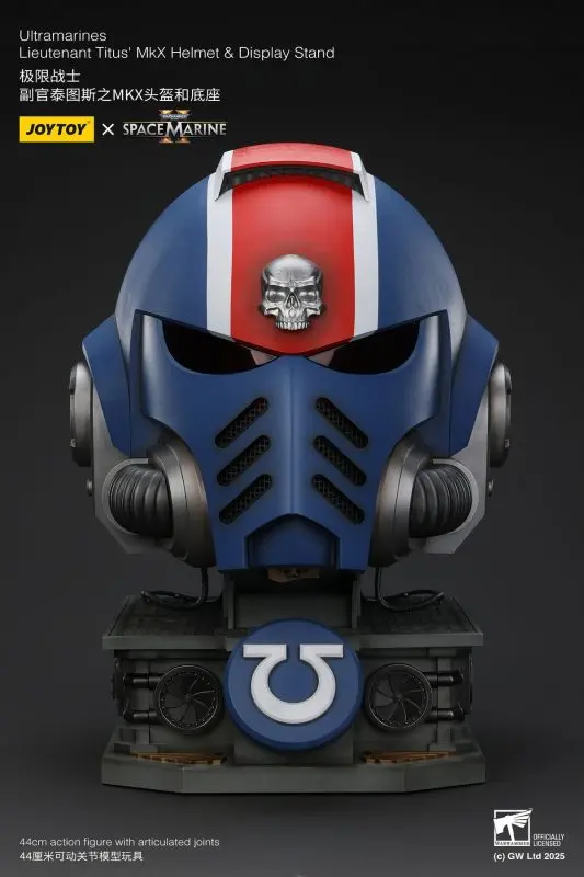 JOYTOY - Warhammer 40,000 Ultramarines Lieutenant Titus' MKX Helmet & Display Stand JT01741 JT01697 (Licensed) Statue(GK)