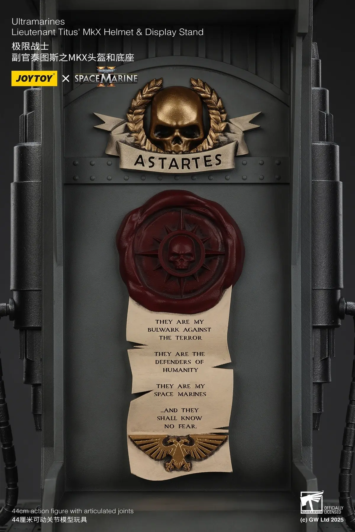 JOYTOY - Warhammer 40,000 Ultramarines Lieutenant Titus' MKX Helmet & Display Stand JT01741 JT01697 (Licensed) Statue(GK)