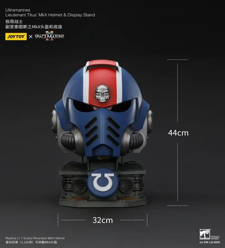 JOYTOY - Warhammer 40,000 Ultramarines Lieutenant Titus' MKX Helmet & Display Stand JT01741 JT01697 (Licensed) Statue(GK)