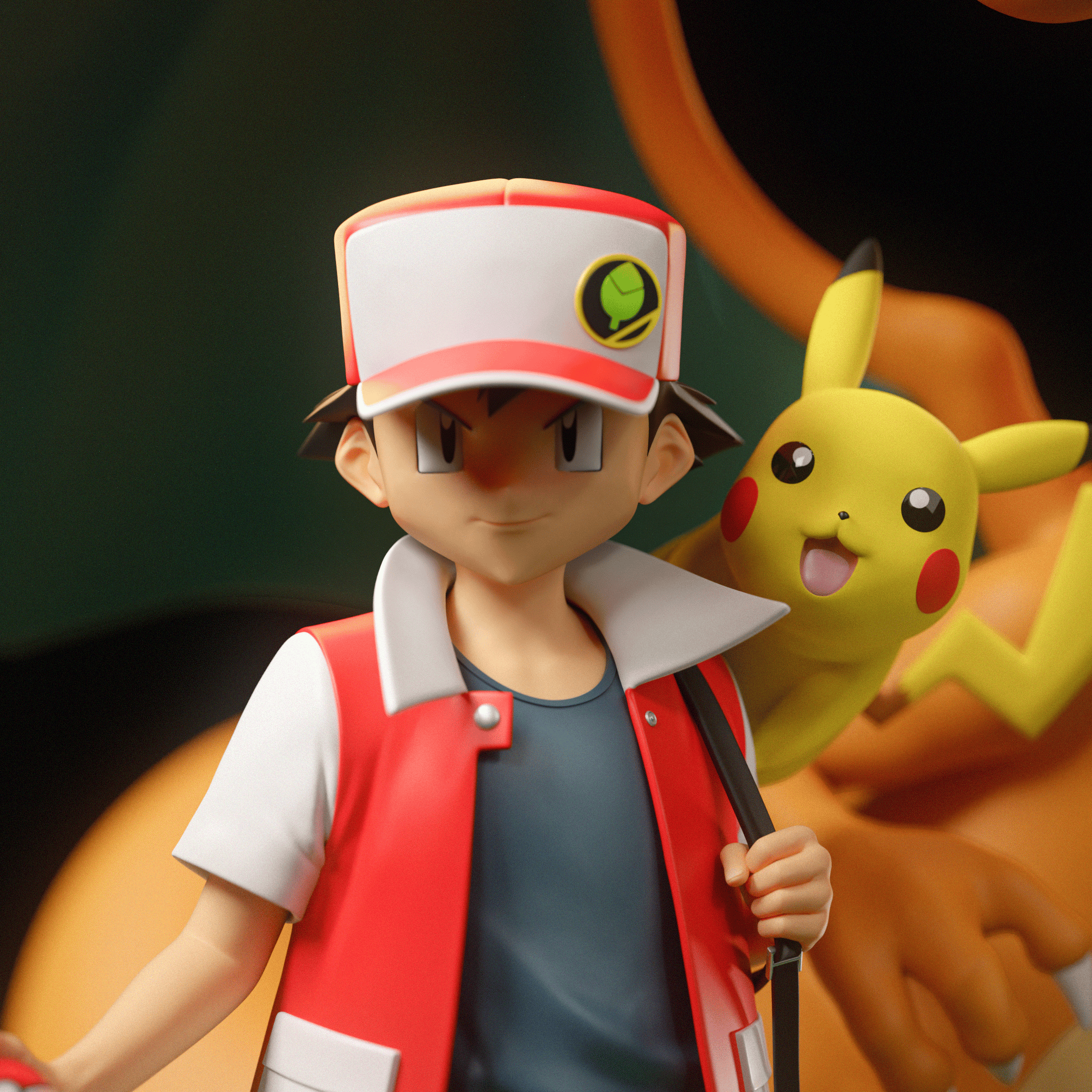Pokemon Ash Diorama & Red Diorama Statue (GK)-Black Swan Collectibles
