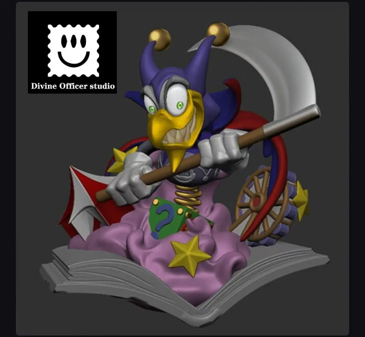 Divine Officer Studio - Yu-Gi-Oh! Cartoon Blue-Eyes White Dragon & Cartoon Dark Rabbit & Scythe Devil Bird Statue(GK)