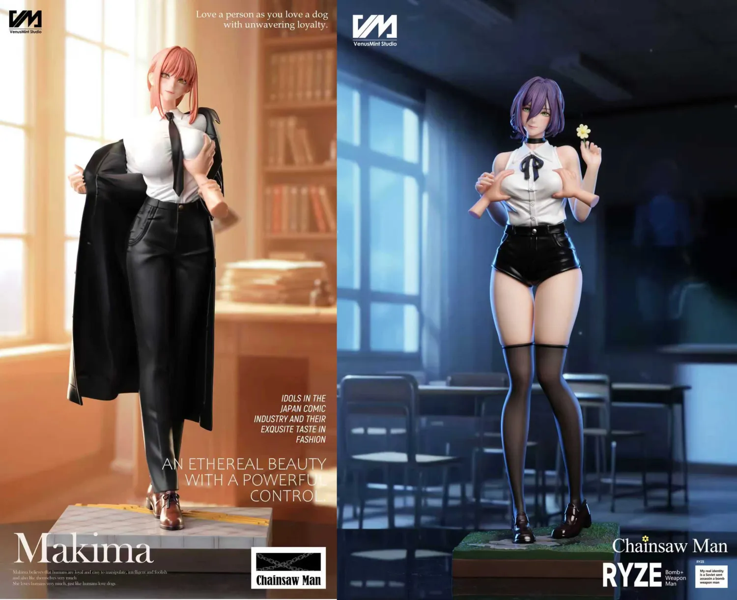 VenusMint studio 1/4 Chainsaw Man Makima & Reze Statue