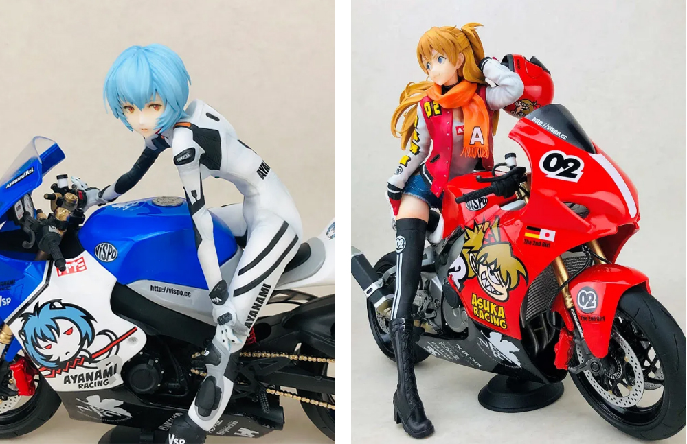 Neon Genesis Evangelion-Asuka Langley & Rei Ayanami 1/6 Motorcycle GK Statue (Licensed)-Dragon Stone Studio Pre-Order-KWII-GK