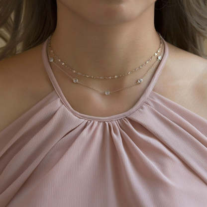 Crystal 18K White Gold Necklace | Mix Mix Style [Hot Seller]-Mix MIx Style