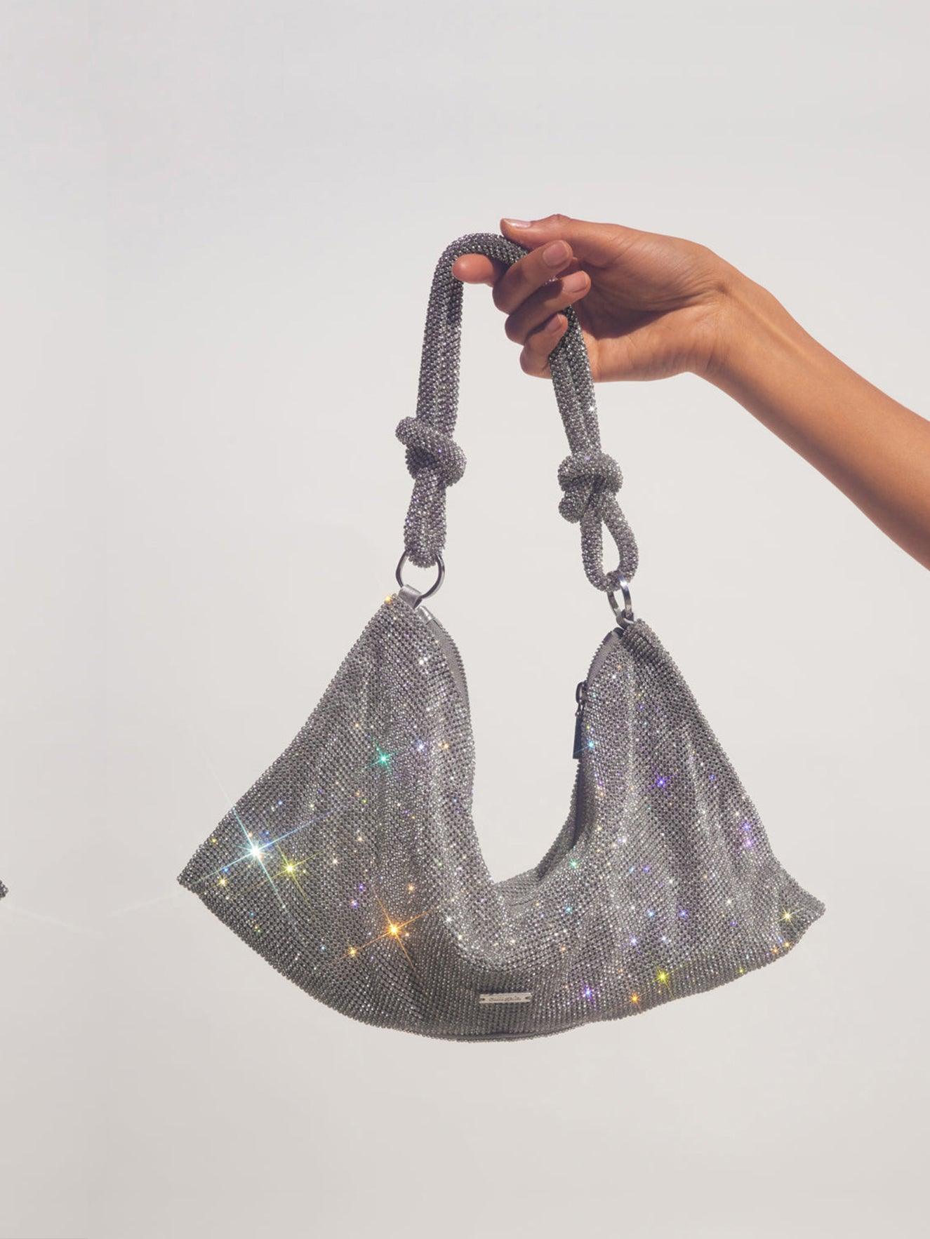 Jean Rhinestone Shoulder Bag In Silver-Mix MIx Style