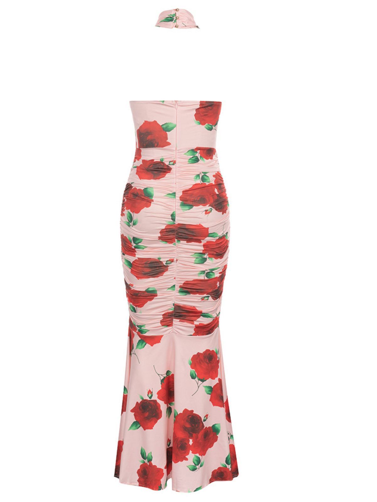 Charlotte Halterneck Rose Printed Maxi Dress-Mix MIx Style