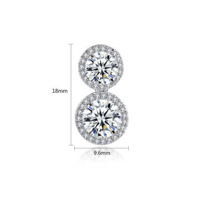 Purple - White Dazzling Round Cut Moissanite Diamonds Elegant 18k White Gold Plated Vintage Drop Earrings | Mix Mix Style-Mix MIx Style