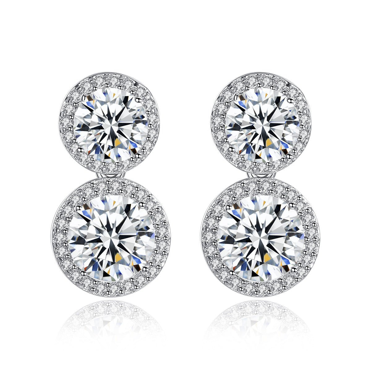 Purple - White Dazzling Round Cut Moissanite Diamonds Elegant 18k White Gold Plated Vintage Drop Earrings | Mix Mix Style-Mix MIx Style