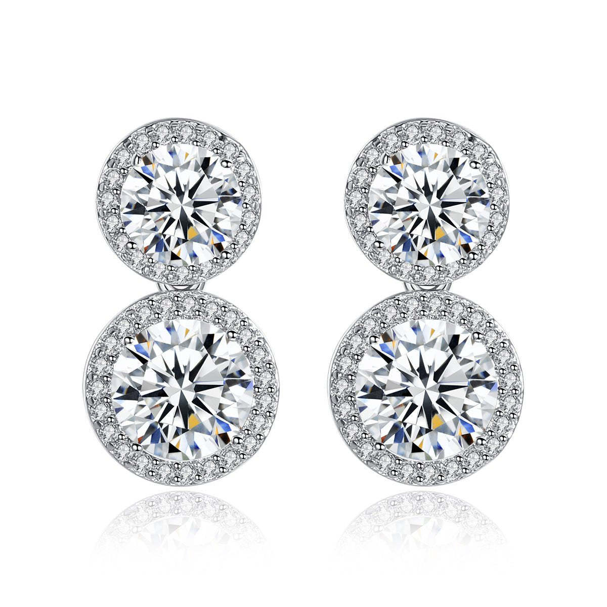 Purple - White Dazzling Round Cut Moissanite Diamonds Elegant 18k White Gold Plated Vintage Drop Earrings | Mix Mix Style-Mix MIx Style