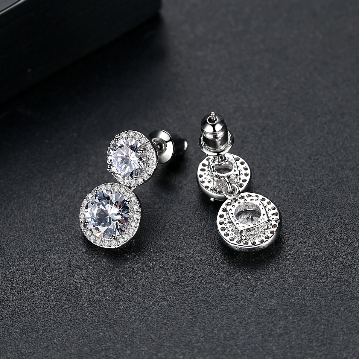 Purple - White Dazzling Round Cut Moissanite Diamonds Elegant 18k White Gold Plated Vintage Drop Earrings | Mix Mix Style-Mix MIx Style