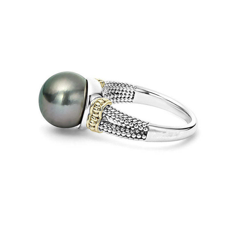 Zhenrong cross-border supply ebay inlaid gray pearl ring European and American wish round plated 925 silver engagement ring-Mix MIx Style