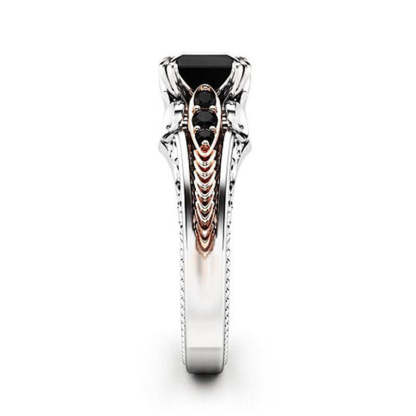 Zhenrong eBay hot selling fashion 925 silver plated black square diamond princess ring European and American engagement ring for women-Mix MIx Style