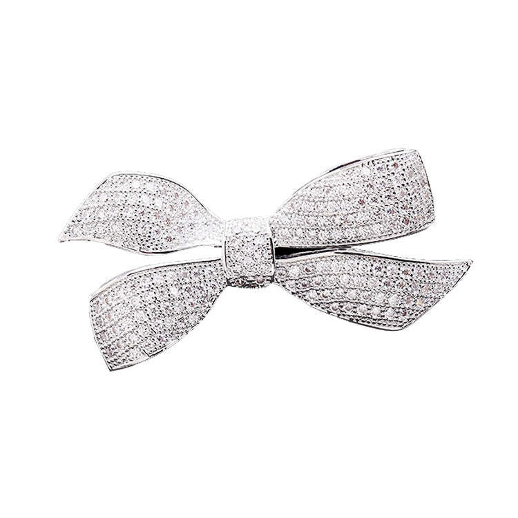 Korean style high-end bow zircon brooch women's simple pin coat accessories fashion brooch manufacturer-Mix MIx Style