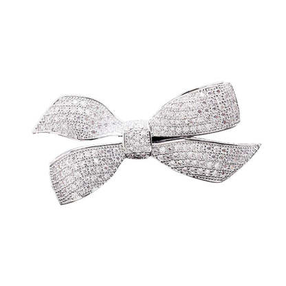 Korean style high-end bow zircon brooch women's simple pin coat accessories fashion brooch manufacturer-Mix MIx Style