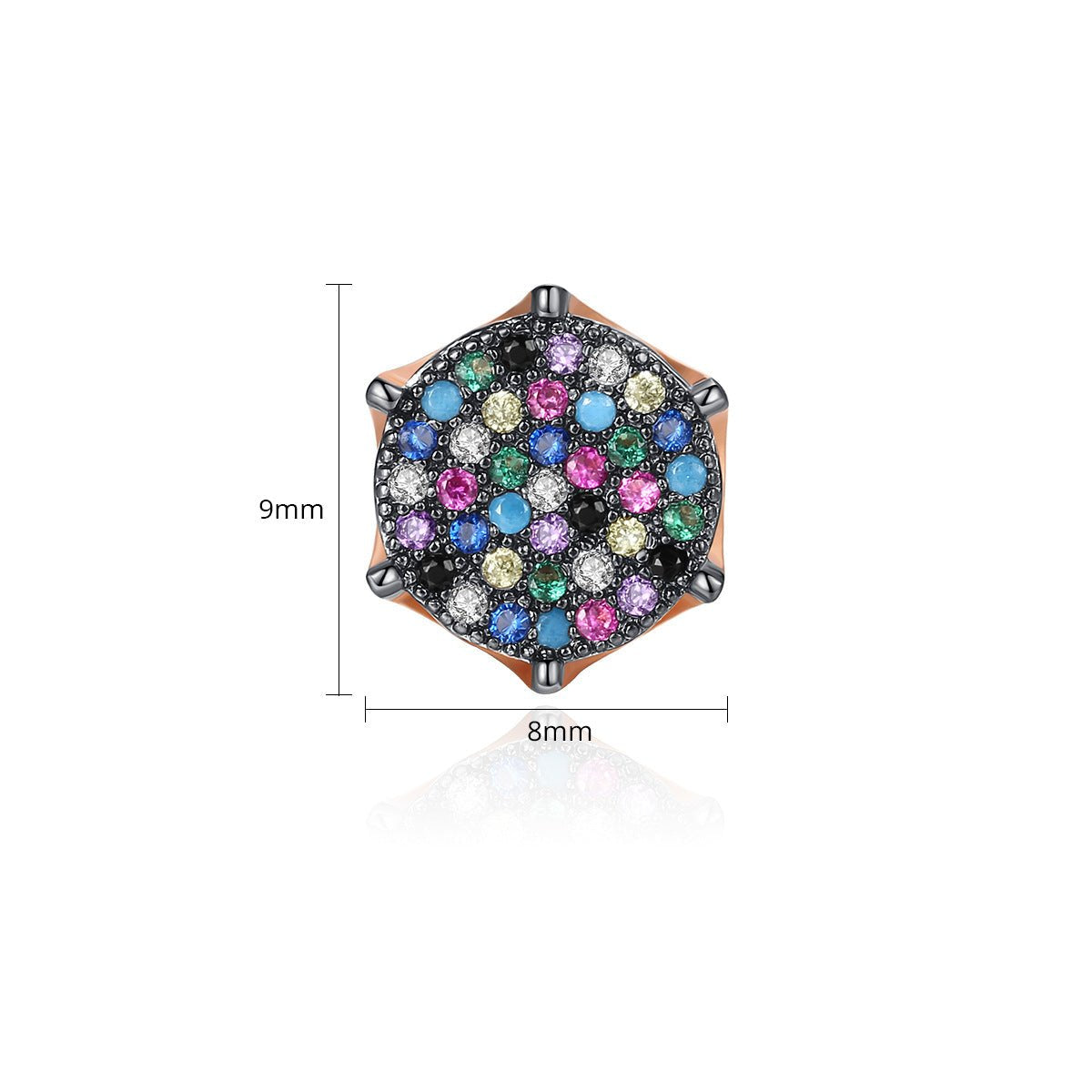 Black Multicolor - White Trendy Moissanite Diamonds Elegant 18k Vermeil Gold Plated Vintage Retro Stud Earrings | Mix Mix Style-Mix MIx Style