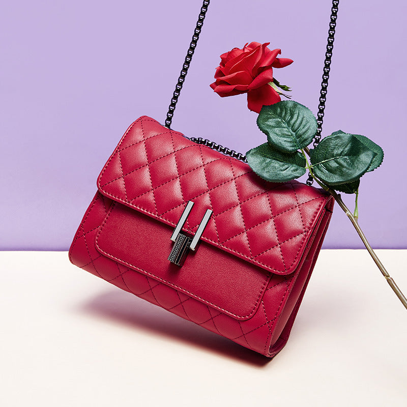 leather women's bag messenger bag women's new shoulder bag  diamond chain leather women's bag  | Mix Mix Style [Hot Seller]-Mix MIx Style