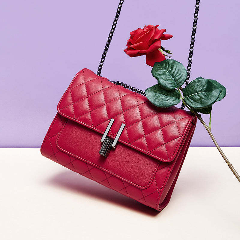 leather women's bag messenger bag women's new shoulder bag  diamond chain leather women's bag  | Mix Mix Style [Hot Seller]-Mix MIx Style