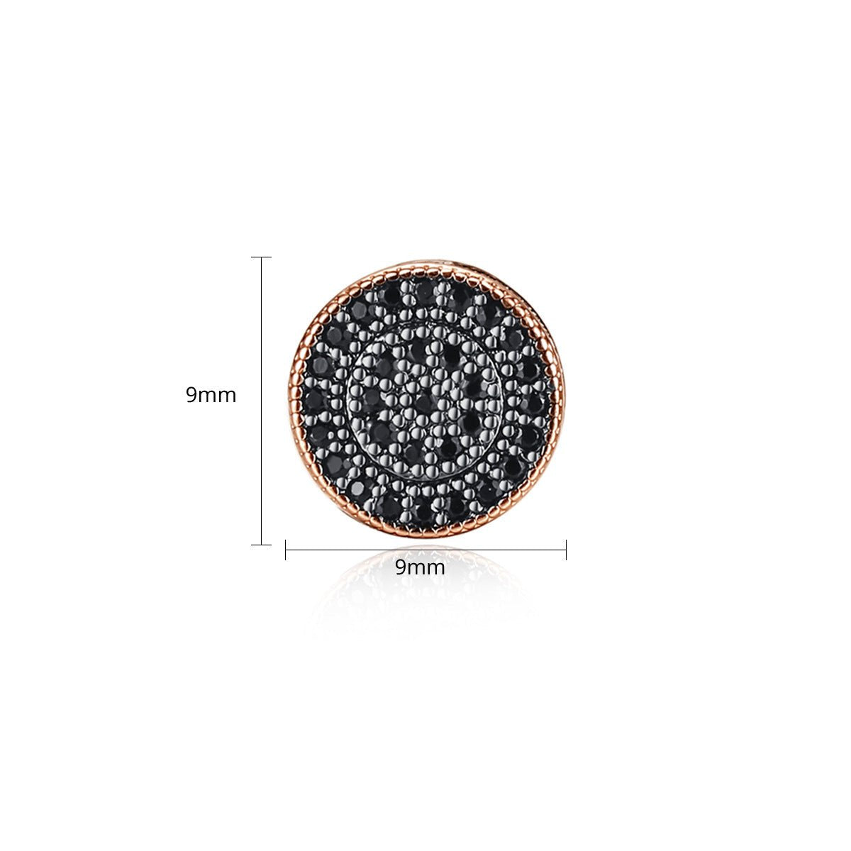 Black - White Circle Timeless Moissanite Diamonds Elegant 18k Vermeil/Rose Gold Plated Vintage Stud Earrings | Mix Mix Style-Mix MIx Style