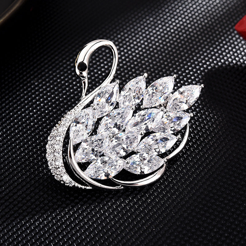 Korean jewelry brooch new swan brooch simple luxury high-end corsage all-match clothing accessories wholesale-Mix MIx Style
