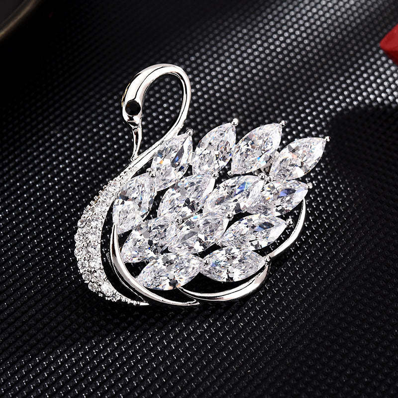 Korean jewelry brooch new swan brooch simple luxury high-end corsage all-match clothing accessories wholesale-Mix MIx Style