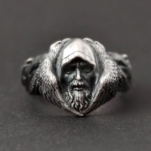 Retro Lord of the rings 18k White Gold Plated Antique Thick Ring | Mix