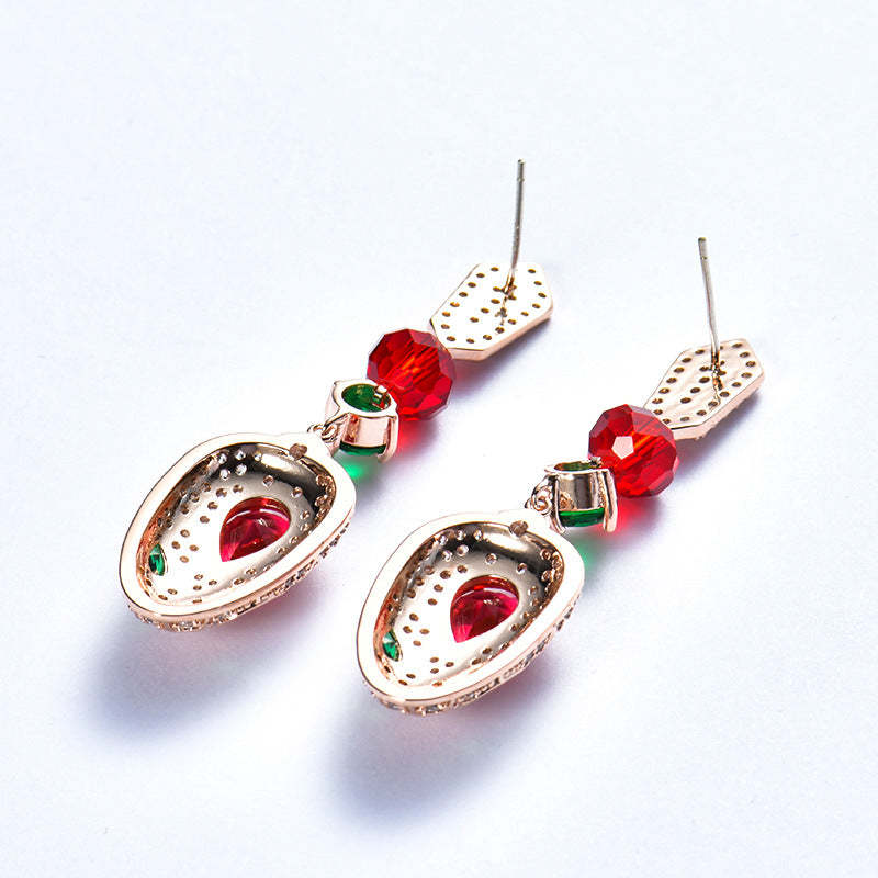 New style 925 silver needle fashion European and American cool style diamond snake earrings for women round snake head earrings colorful luxury-Mix MIx Style