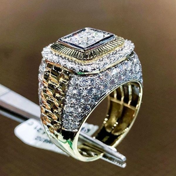 Two-color Embellished Micro Moissanite Diamond 18k White Gold Plated L