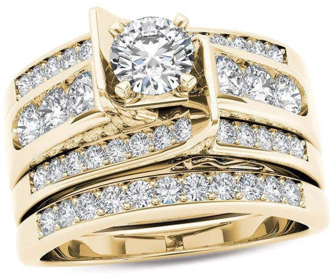 Embellished White Round Cut Moissanite Diamond 18k White/Vermeil Gold 