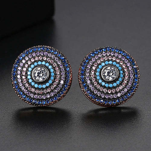 Black Colorful Trendy Round Cut Moissanite Diamonds Elegant 18k White 