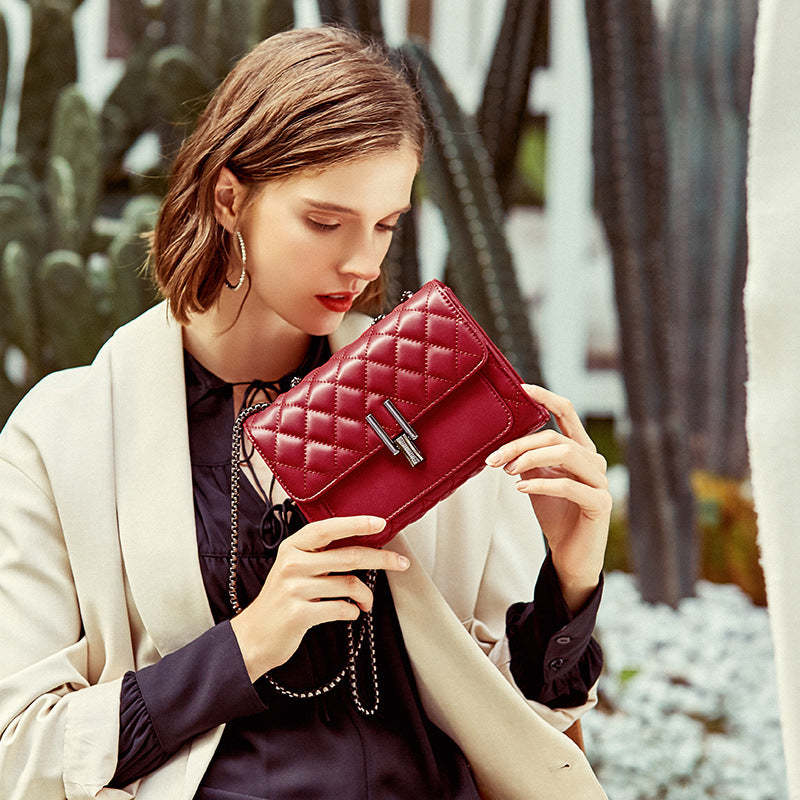 leather women's bag messenger bag women's new shoulder bag  diamond chain leather women's bag  | Mix Mix Style [Hot Seller]-Mix MIx Style