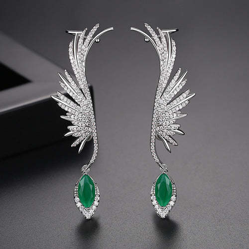 Green Wings Trendy Timeless Marquise Cut Moissanite Diamond Elegant 18