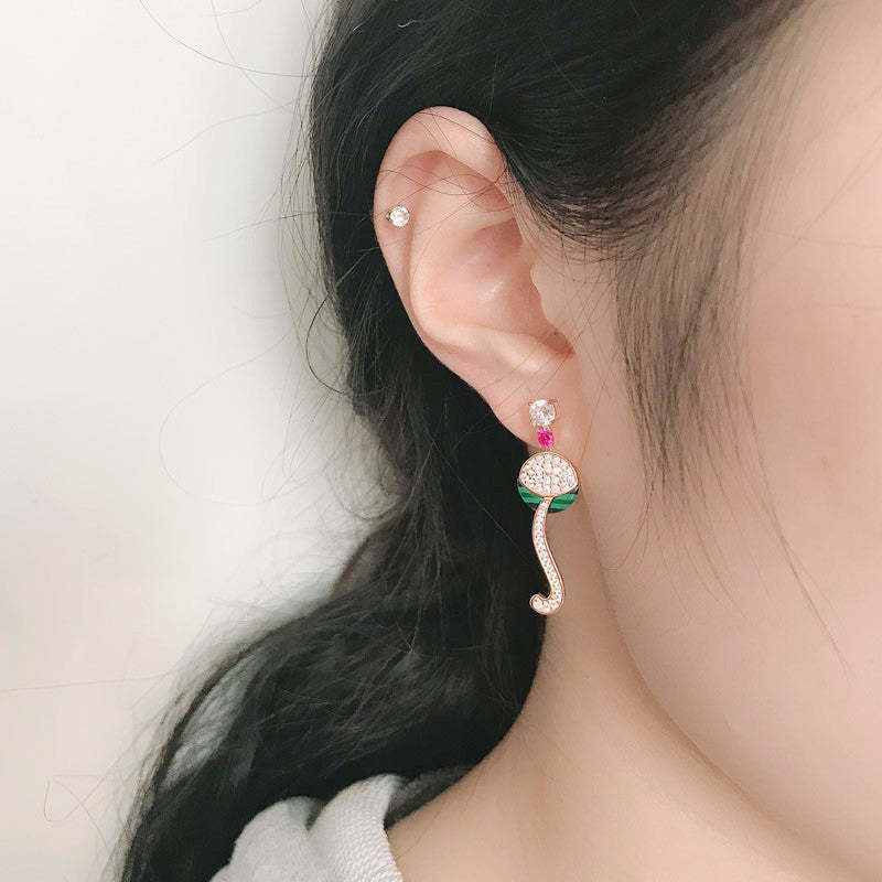 European and American cross-border ins earrings S925 silver cat earrings micro-plated 18K gold fun and playful female cat earrings-Mix MIx Style