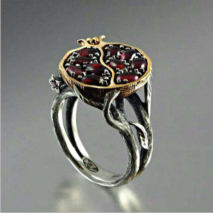 Red Ladybug Two color Cut Moissanite Diamonds 18k White Gold Plated Ri