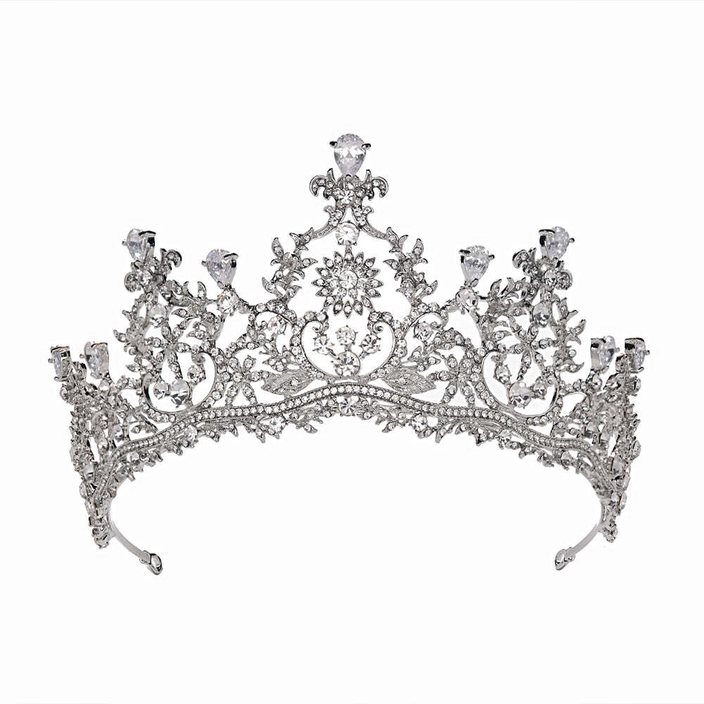 White Embellished Moissanite Diamonds 18k White Gold Plated Birthday B