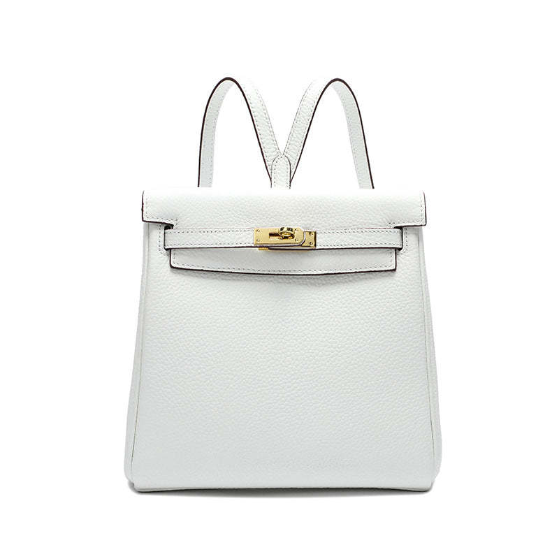 red - orange - yellow square bag genuine leather urban fashion large capacity backpack | Mix Mix Style-Mix MIx Style