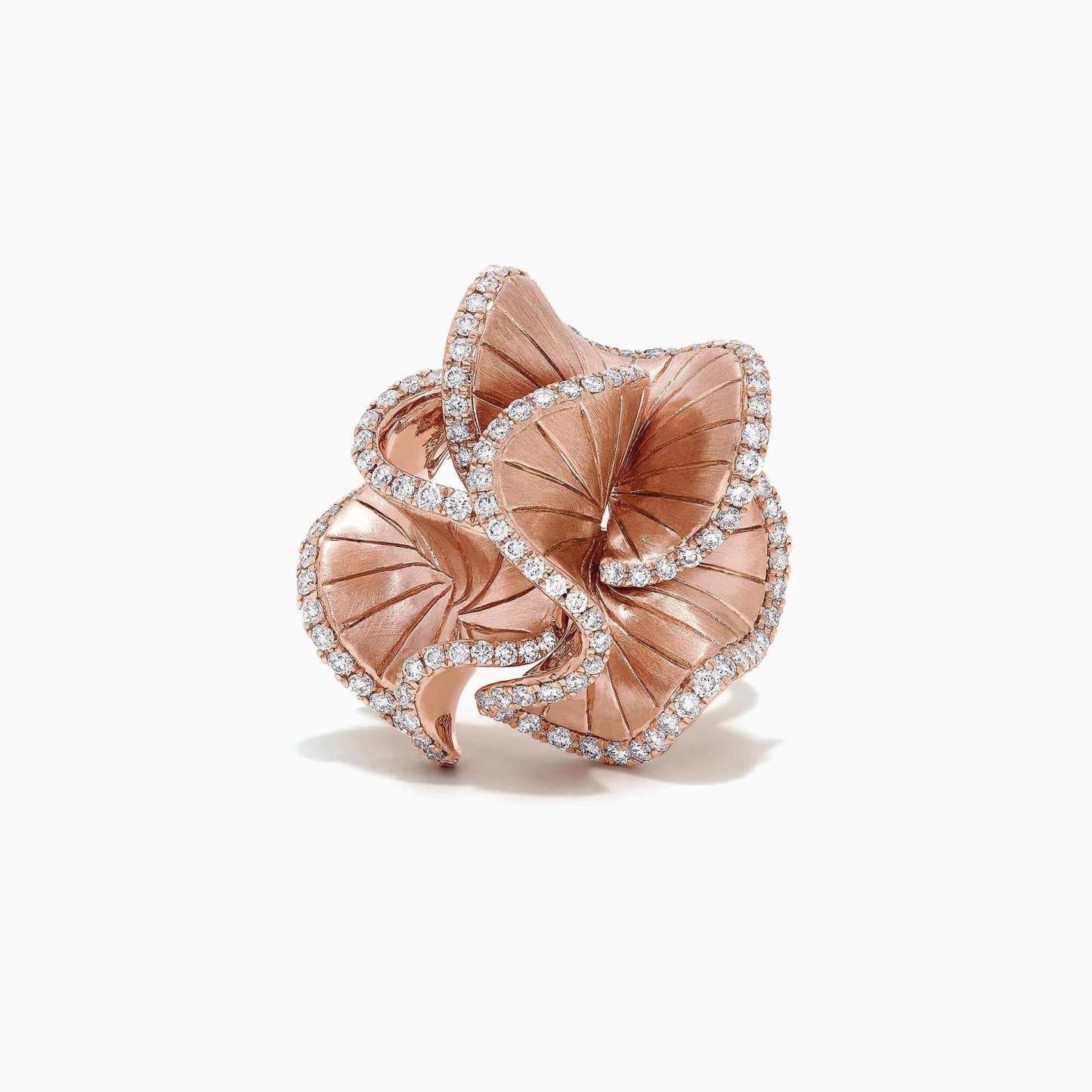 Pink Big Flower Vintage Style Retro White Diamonds Luxury 18k Rose Gold Plated Ring Jewelry | Mix Mix Style-Mix MIx Style