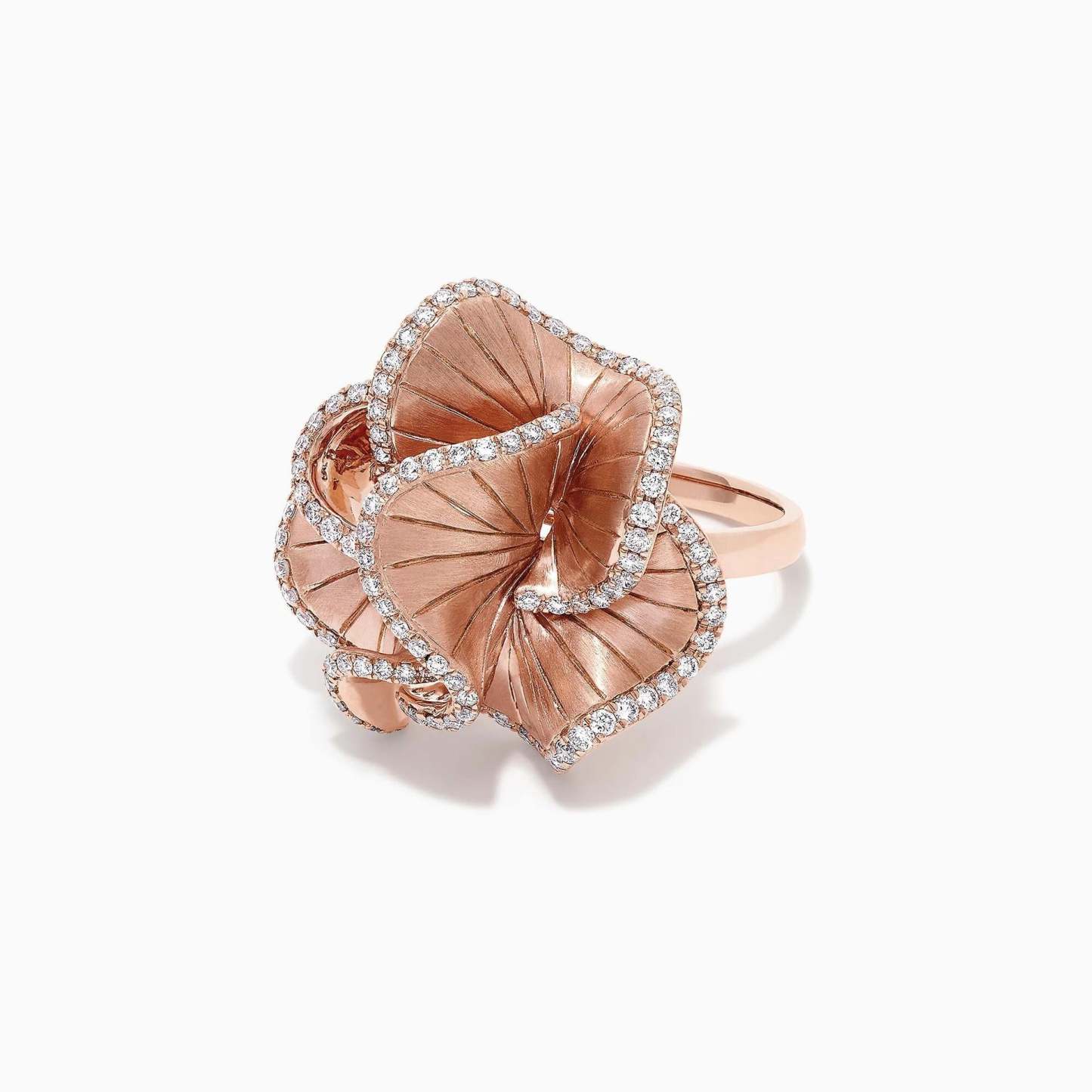 Pink Big Flower Vintage Style Retro White Diamonds Luxury 18k Rose Gold Plated Ring Jewelry | Mix Mix Style-Mix MIx Style