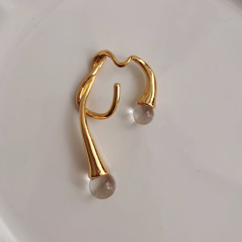 European and American pearl ear clips for women irregular ear hooks cold style no pierced earrings temperament ear buckles earrings ins same style-Mix MIx Style