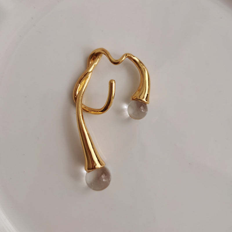European and American pearl ear clips for women irregular ear hooks cold style no pierced earrings temperament ear buckles earrings ins same style-Mix MIx Style