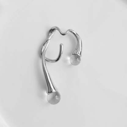 European and American pearl ear clips for women irregular ear hooks cold style no pierced earrings temperament ear buckles earrings ins same style-Mix MIx Style