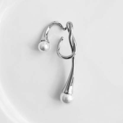 European and American pearl ear clips for women irregular ear hooks cold style no pierced earrings temperament ear buckles earrings ins same style-Mix MIx Style