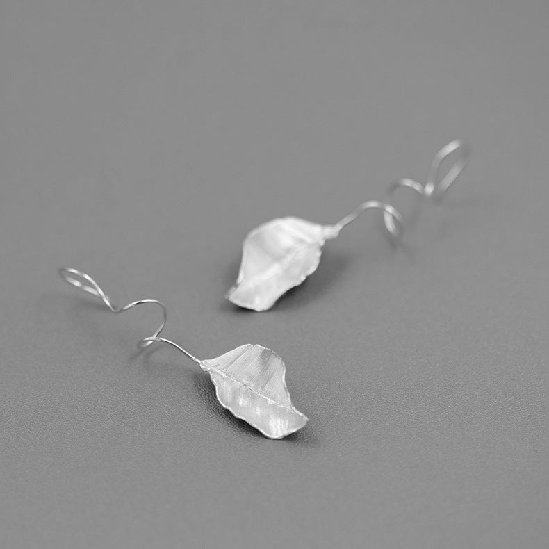 Design autumn leaves S925 sterling silver French style romantic elegant temperament high-end leaf earrings-Mix MIx Style