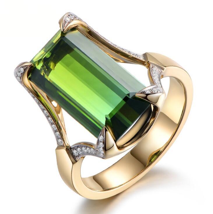 Classic Emerald Cut Moissanite Diamond 18k Vermeil Gold Plated Luxurio