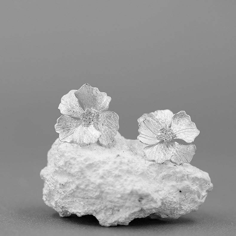 Looking for the original Midsummer Night's Dream sterling silver French new Chinese style high-end peony flower earrings-Mix MIx Style
