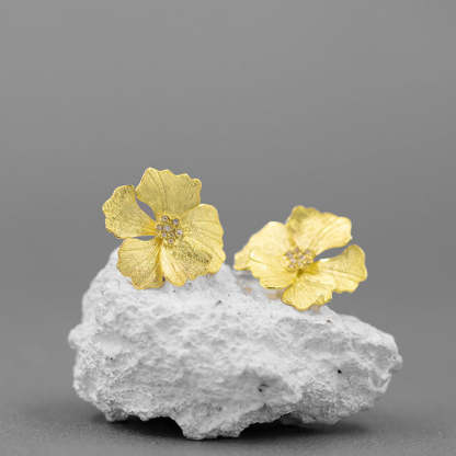 Looking for the original Midsummer Night's Dream sterling silver French new Chinese style high-end peony flower earrings-Mix MIx Style
