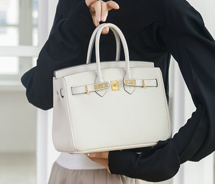 Fashion bag women's new lychee grain first layer cowhide platinum bag leather women's bag one-shoulder women's hand-held diagonal bag-Mix MIx Style