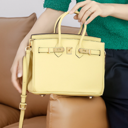 Fashion bag women's new lychee grain first layer cowhide platinum bag leather women's bag one-shoulder women's hand-held diagonal bag-Mix MIx Style