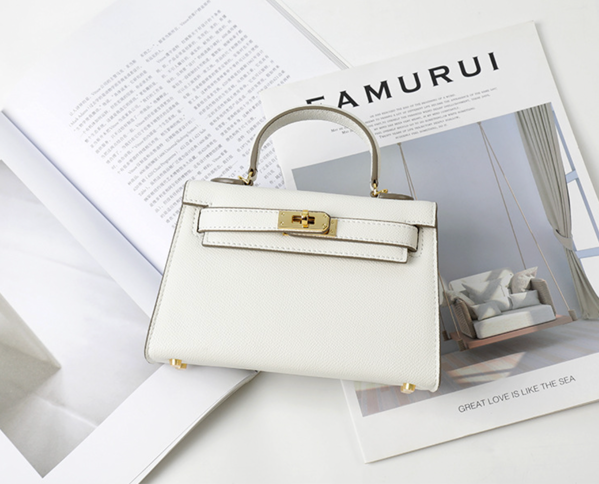 new trendy mini women's bag leather bag  Kelly bag shoulder messenger small bag | Mix Mix Style [Hot Seller]-Mix MIx Style