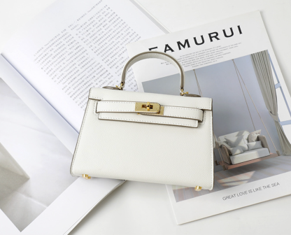 new trendy mini women's bag leather bag  Kelly bag shoulder messenger small bag | Mix Mix Style [Hot Seller]-Mix MIx Style