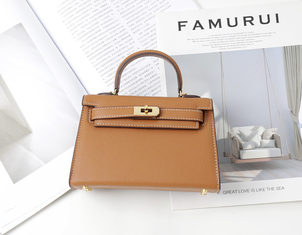 new trendy mini women's bag leather bag  Kelly bag shoulder messenger small bag | Mix Mix Style [Hot Seller]-Mix MIx Style